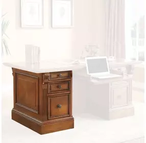 Huntington Antique Vintage Pecan Executive Left Desk Pedestal