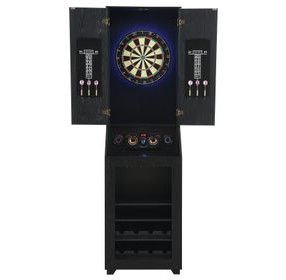 Cyclone Black Dartboard Cabinet with Speaker and LED