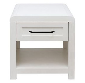 Haven White Square End Table