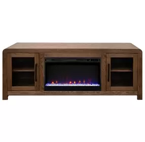 Haven Oak Bourbon 65" TV Stand with Fireplace