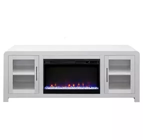 Haven White 65" TV Stand with Fireplace