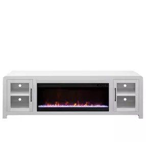 Haven White 82" TV Stand with Fireplace