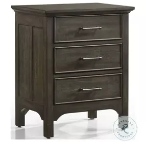 Hawthorne Brushed Charcoal 3 Drawer Nightstand