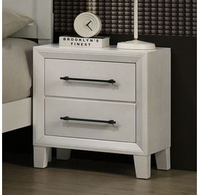 Ballard White 2 Drawer Nightstand