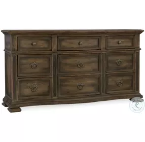 Williamson Saddle Brown And Anthracite Black Nine Drawer Dresser