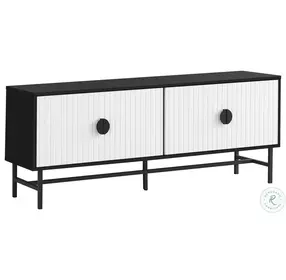 2732 Black And White Laminate 60" TV Stand