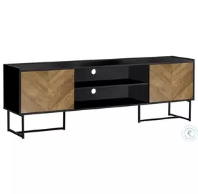 2752 Black Laminate And Metal 72" TV Stand