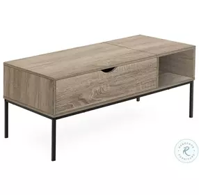 3806 Dark Taupe And Black Metal 42" Rectangular Coffee Table