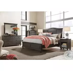 Oxford Peppercorn Low Profile Sleigh Bedroom Set