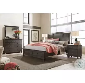 Oxford Peppercorn Sleigh Storage Bedroom Set