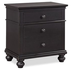 Oxford Black 2 Drawer Nightstand