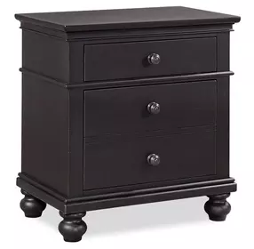 Oxford Black 2 Drawer Nightstand