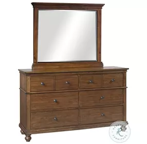 Oxford Whiskey Brown Dresser with Landscape Mirror