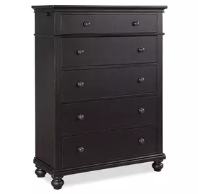 Oxford Black 5 Drawer Chest