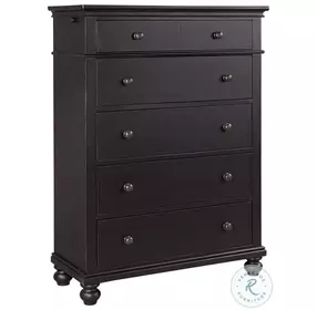 Oxford Rubbed Black 5 Drawer Chest
