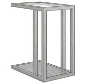 Glaze Vintage Blue Rectangular Glass Top End Table