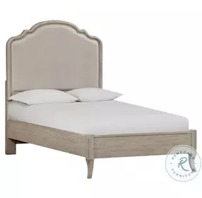 Provence Linen Full Upholstered Bed with USB Charging