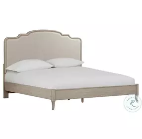 Provence Linen California King Upholstered Bed with USB Charging