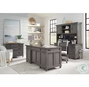 Caraway Aged Slate 66" Executive Home Office Set
