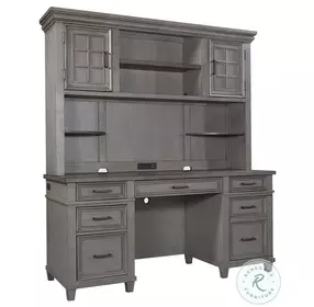 Caraway Aged Slate Credenza with Hutch