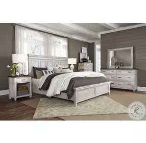 Caraway Aged Ivory Estate Panel Bedroom Set