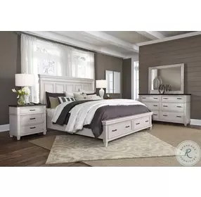 Caraway Aged Ivory Estate Storage Panel Bedroom Set