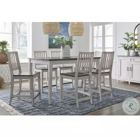 Caraway Aged Ivory Extendable Counter Height Dining Room Set