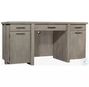 Platinum Gray Linen Credenza Desk