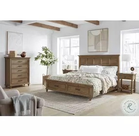 Hensley Honey Panel Storage Bedroom Set