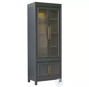 Alexander Midnight Pier 2 Door Display Cabinet with LED Lighting