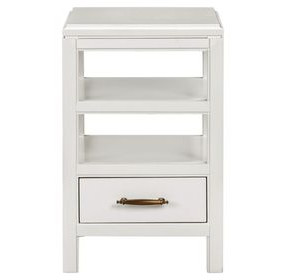 Alexander White Rectangular Chairside Table