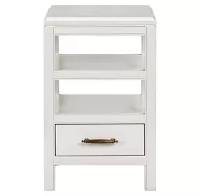 Alexander White Rectangular Chairside Table