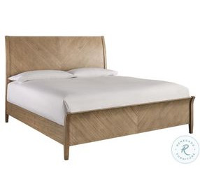 Cyrus Almond Bisque King Sleigh Bed with USB Charging