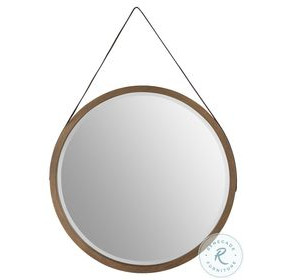 Cyrus Almond Bisque Round Bedroom Mirror