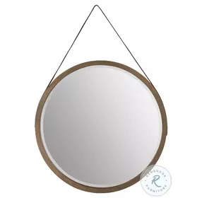 Cyrus Almond Bisque Round Bedroom Mirror