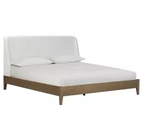 Olivia Sunkissed Beige King Upholstered Platform Bed