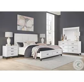 Hyde Park White Panel Storage Bedroom Set
