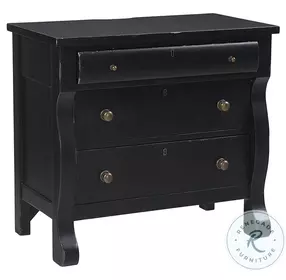 Caroline Soft Black Liv360 3 Drawer Nightstand with USB Charging