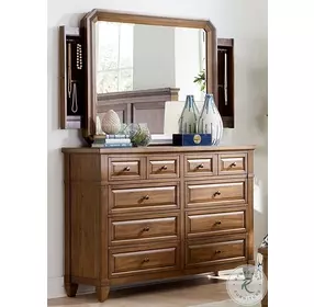 Thornton Sienna Dresser with Jewelry Storage Mirror