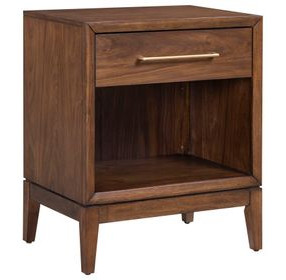 Jasper Modern Walnut 1 Drawer Nightstand