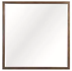 Jasper Modern Walnut Square Wall Mirror