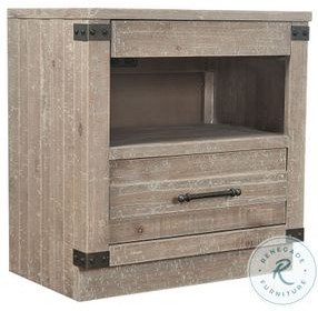 Foundry Weathered Stone 2 Drawer Nightstand