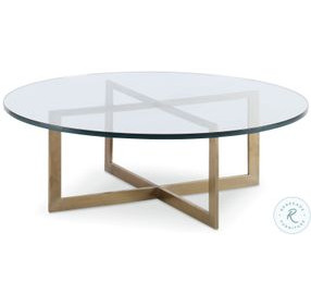 Nest Clear Glass And Matte Brass Large Round Cocktail Table