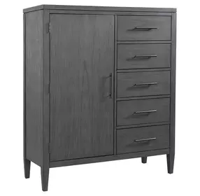 Preston Urbane Gray 5 Drawer Chest with 1 Door