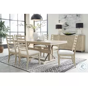 Maddox Biscotti Trestle Dining Room Set with Upholstered Chair
