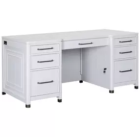 Norah Simply White 68" Executive Desk with USB Charging