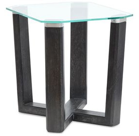 Ironvale Black Truffle Rectangular Glass Top End Table