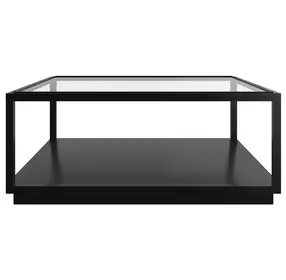 Glaze Onyx Square Glass Top Cocktail Table