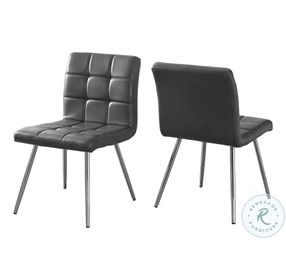 Gray Chrome Metal 32" Dining Chair Set of 2