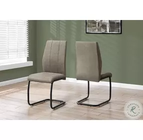 1114 Taupe Fabric Dining Chair Set Of 2